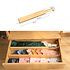 Decopatent Ladeverdelers Uitschuifbaar Bamboe hout - Bamboe Lade Organizer voor Bestek / Keuken / Bureau / Make-Up - Bestekbak - Verstelbare Opbergbak van 34 -> 43.5 Cm. - Set van 4 Stuks - Decopatent®