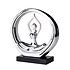 Decopatent Decopatent - Yoga Beeld Vrouw - Sculptuur Yoga dame - Woman Woondecoratie - Yoga meditatie houding - Decoratie beeld Rond - Afm. 26x8.8.x27 Cm - Kleur: Zilver
